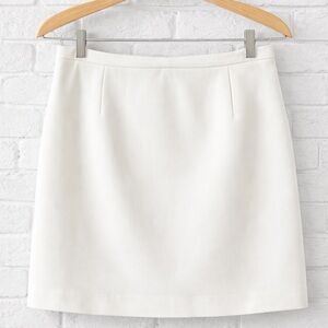 Contemporaine White Mini Skirt Size 8 Minimalist Chic